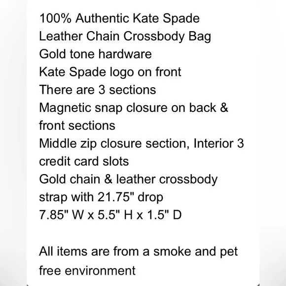 Kate Spade Leather Eva Nouveau Bloom Chain Crossbody - New With Tags Attached - Picture 4 of 11